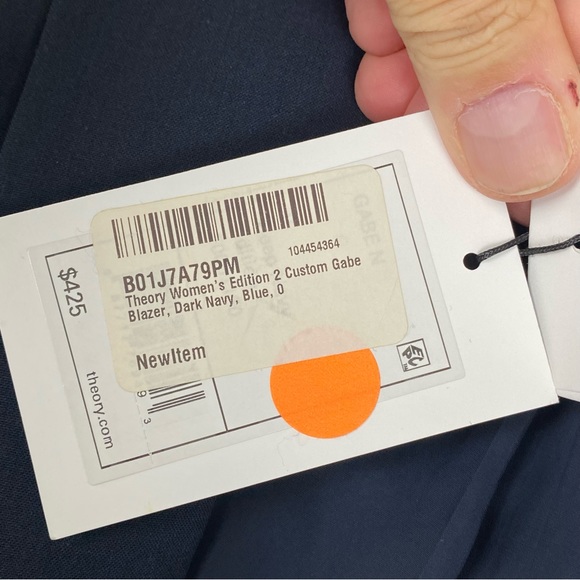 NWT Theory Womens Edition 2 Custom Gabe Blazer Sz 0 Navy Blue Single Button - Picture 9 of 12